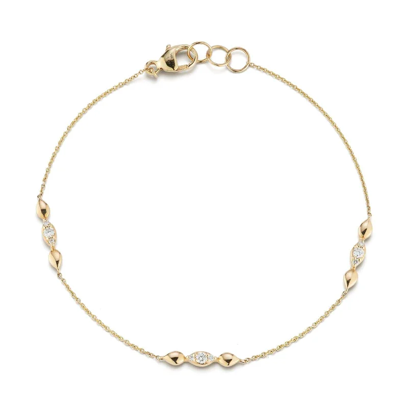 14K Yellow Gold Sophia Ryan Marquise Diamond Trio Bracelet