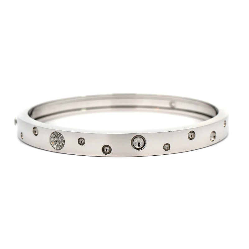 Roberto Coin 18K White Gold Pois Moi Luna Diamond Bangle