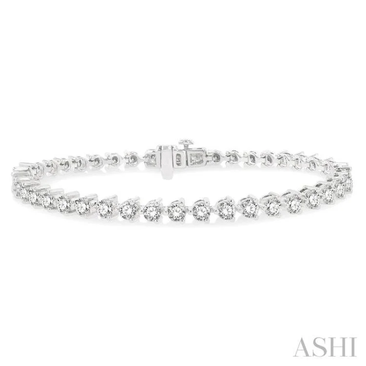 6.00CT RDDM 3 Prong Tennis Bracelet WG 14K-G*