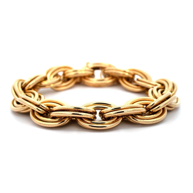 18K Yellow Gold Large Oval Link Bracelet