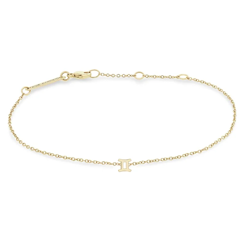 14K Yellow Gold Itty Bitty Gemini Zodiac Bracelet