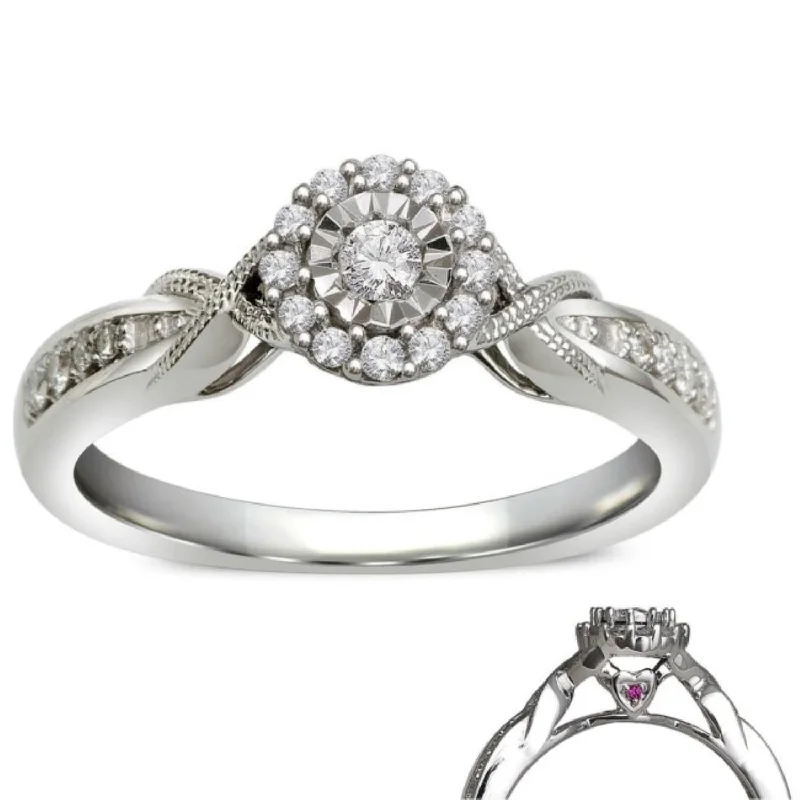 LoveSong 1/5 CTW Diamond Promise Ring in Sterling Silver