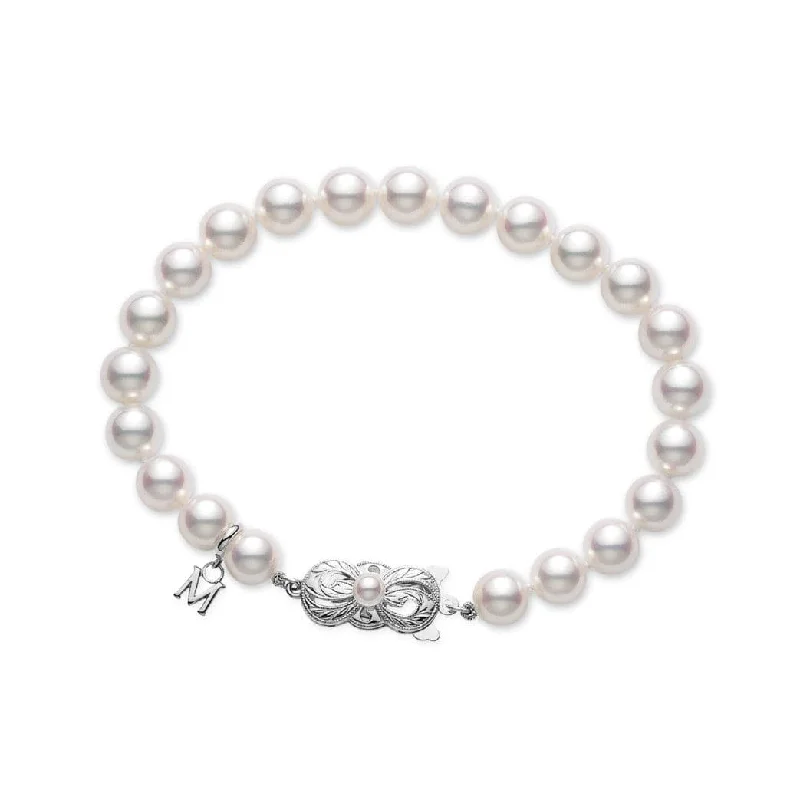 Mikimoto 18K White Gold Akoya Pearl Bracelet