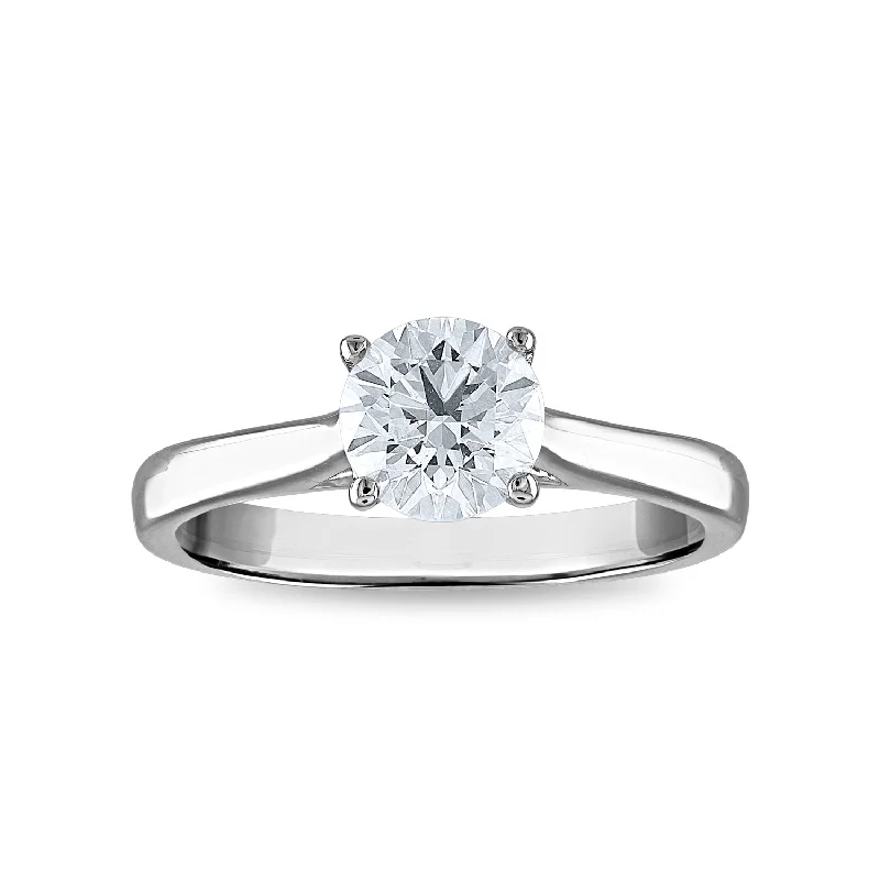 Red Hot Deal 1-1/4 CTW Round Lab Grown Diamond Solitaire Engagement Ring in 14KT White Gold