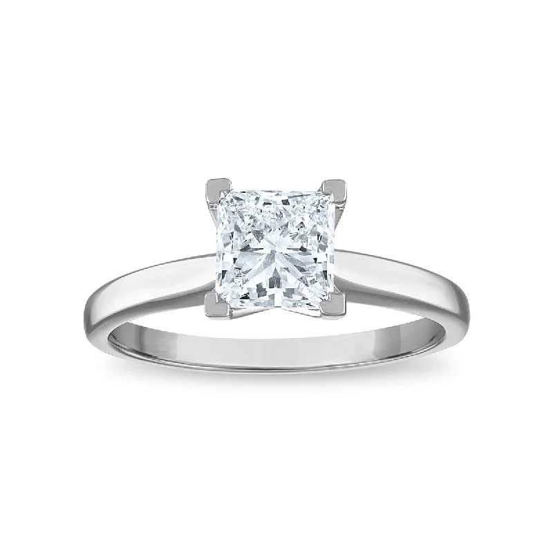 Signature Certificate EcoLove 1 1/4 CTW Princess Cut Lab Grown Diamond Solitaire Engagement Ring in 14KT White Gold