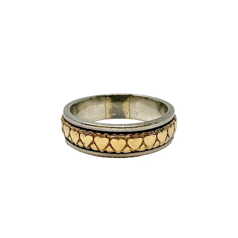 Sterling Silver and 14K Gold Inlay Band