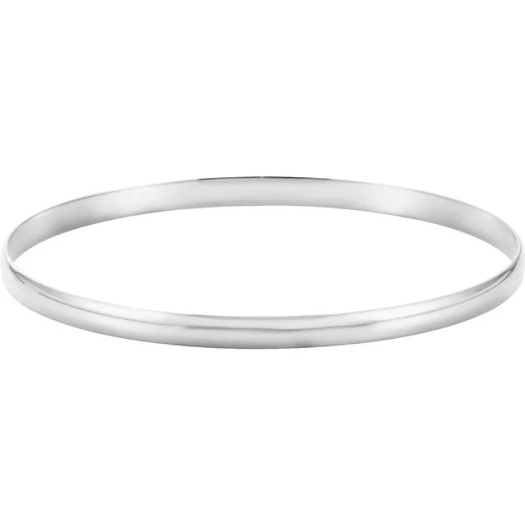 14K White 8 mm Half Round Bangle 7 3/4" Bracelet