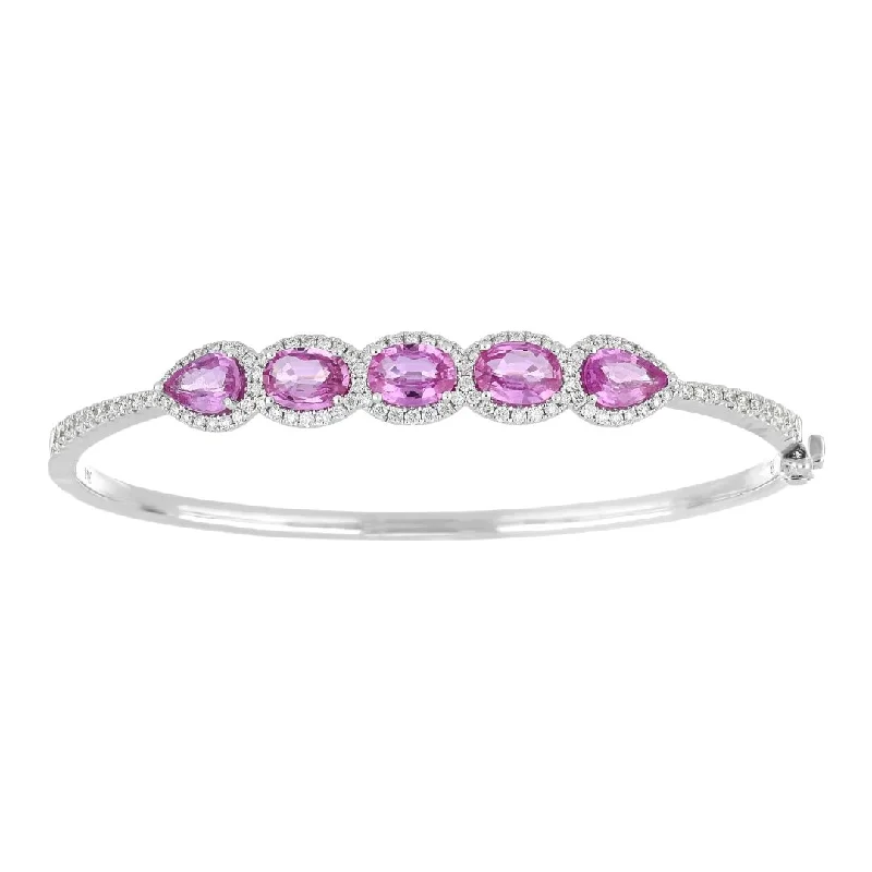 Pink Sapphire Bangle (Pink Sapphire 4.8 cts. Pink Sapphire Included cts. White Diamond 0.85 cts.)